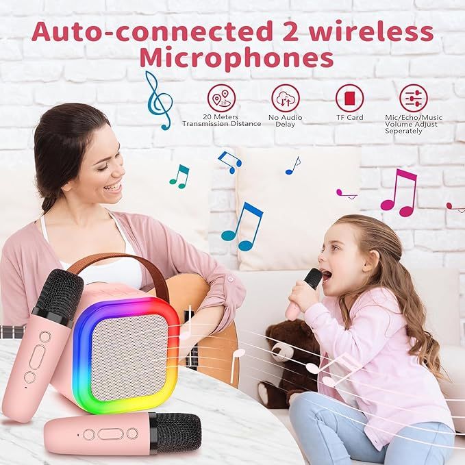 Portable Karaok sound system with 2 Wireless Mic